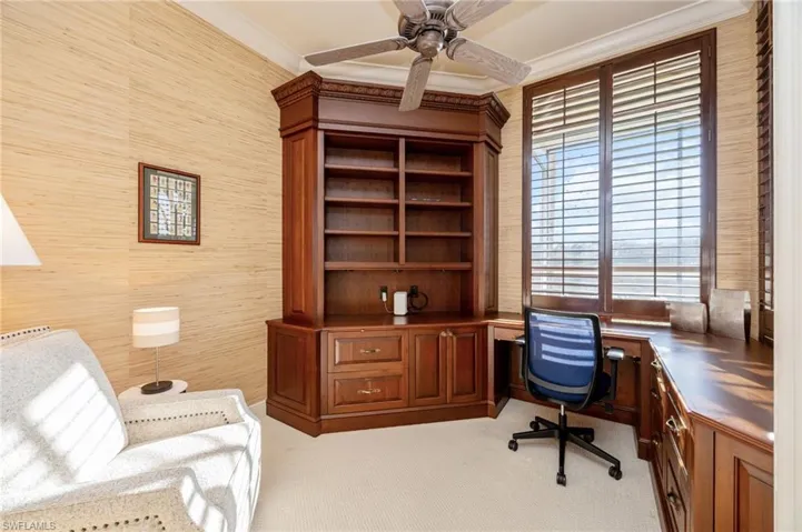 French doors to office