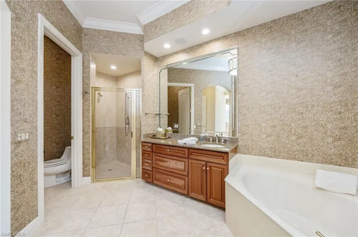 Separate shower and tub