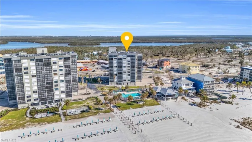 Bird's eye view with a water view virtually enhanced image
