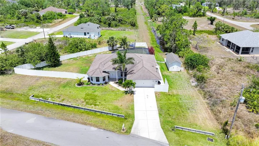 Aerial view of residential area