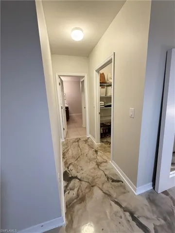 Corridor with baseboards