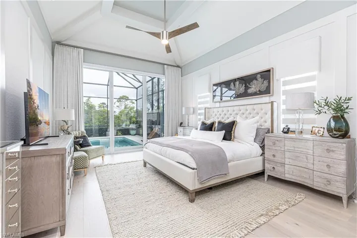 Wood floor with custom wall and ceiling details