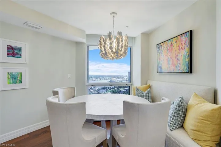 Casual dining area with floor to ceiling views!