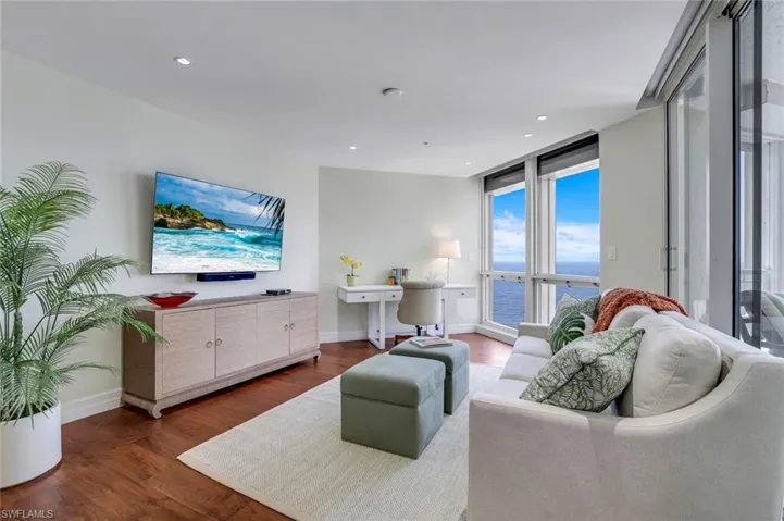 A great work-from-home space, comfortable den or extra bedroom - fabulous floor to ceiling windows offering direct Gulf and Beach views