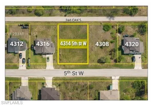 Aerial view of property's location featuring property parcel outlined