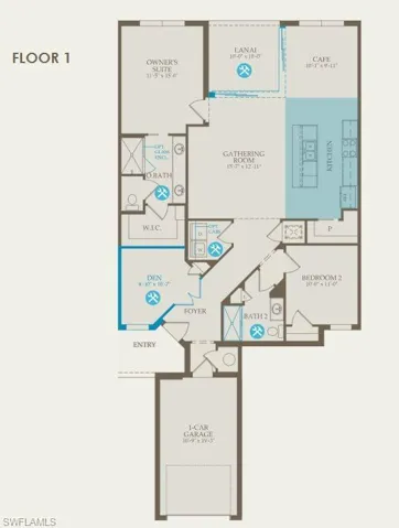 Floor plan with structural options selected