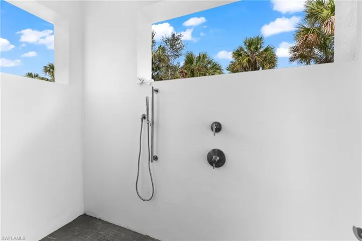 Outdoor shower off Master bath