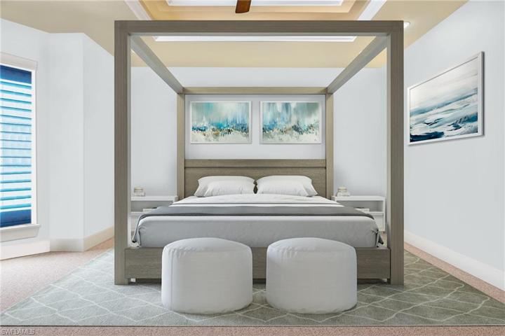 Virtually changed to show how paint and furniture could change the room