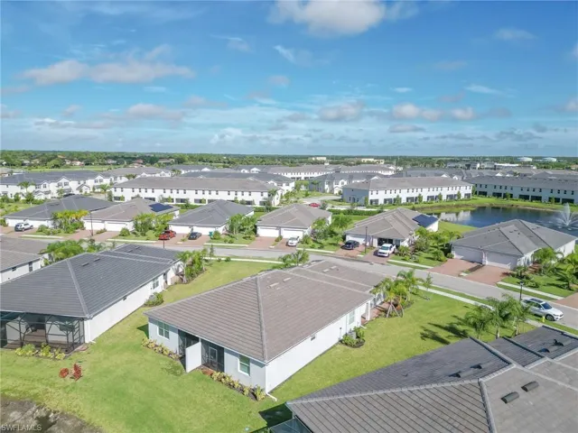 Bird's eye view of a nearby body of water