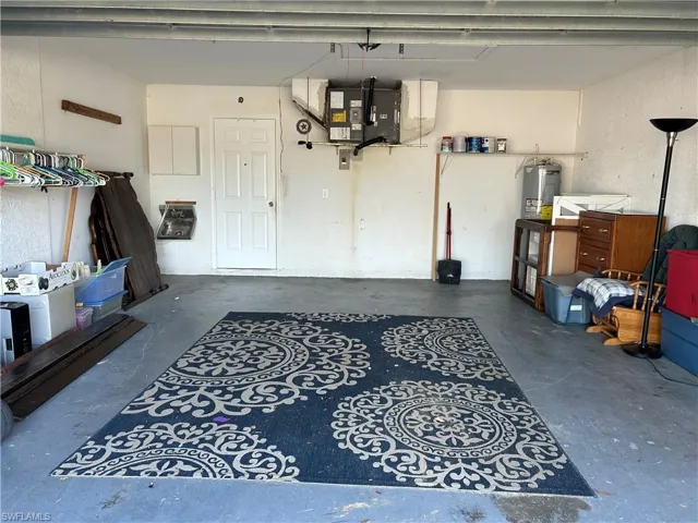 Garage with electric water heater