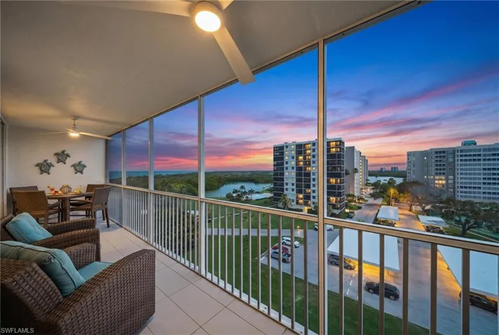 Eighth-floor Gulf sunsets from your private lanai. This is the top floor — there is nobody above you.