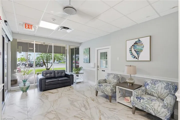 The recently renovated lobby with secure entry into the building.