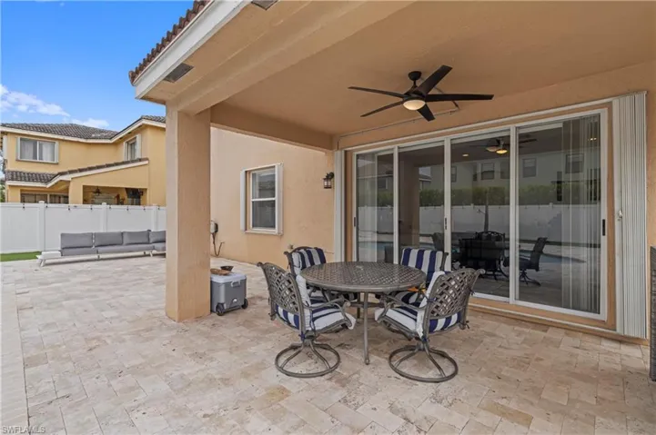 View of patio / terrace featuring ceiling fan