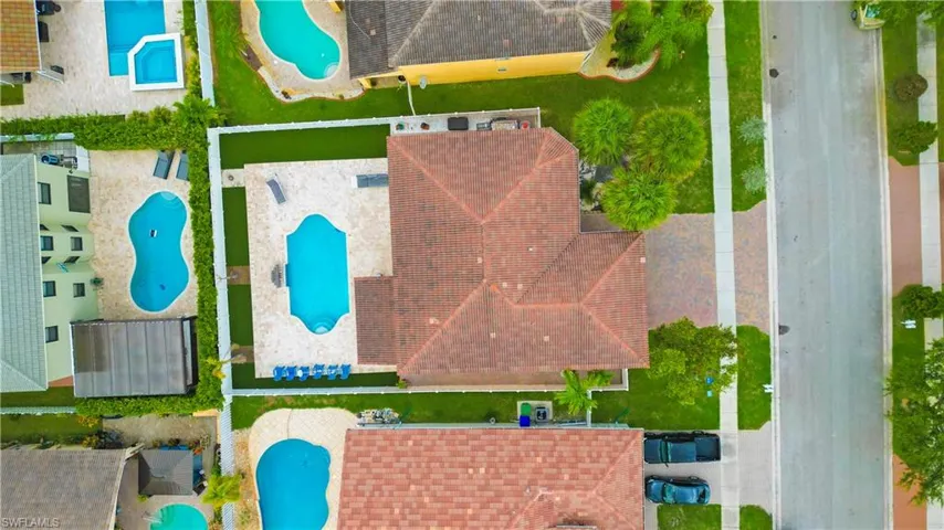 Birds eye view of property