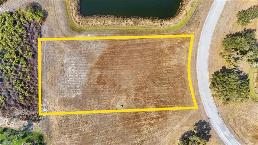 Aerial overview of property's location with property boundaries highlighted