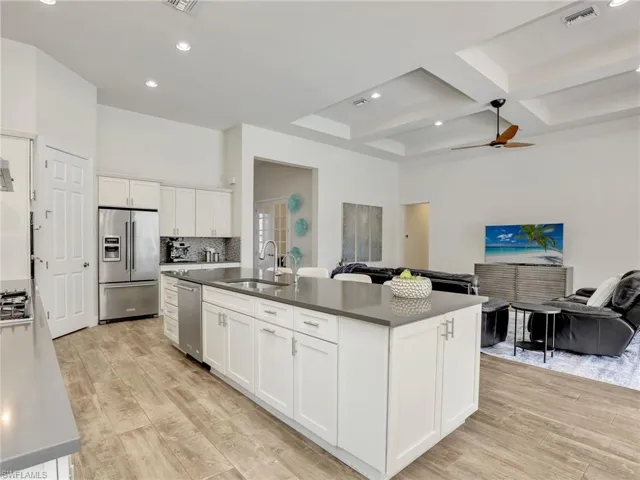 Kitchen is open to family room.