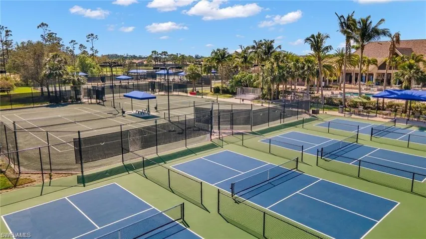 View of sport court with fence