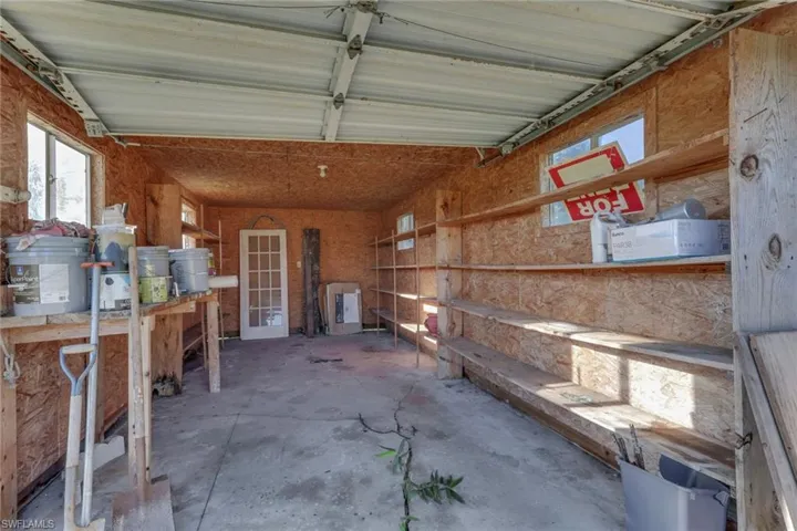 Storage area featuring a garage