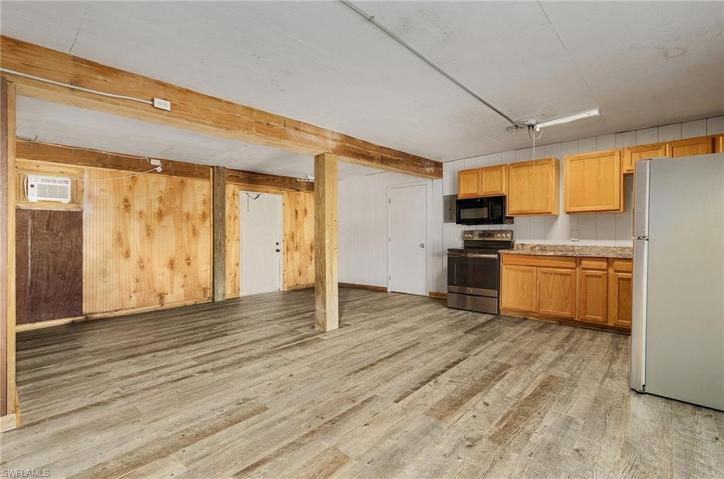 Ground Level kitchen and living.
