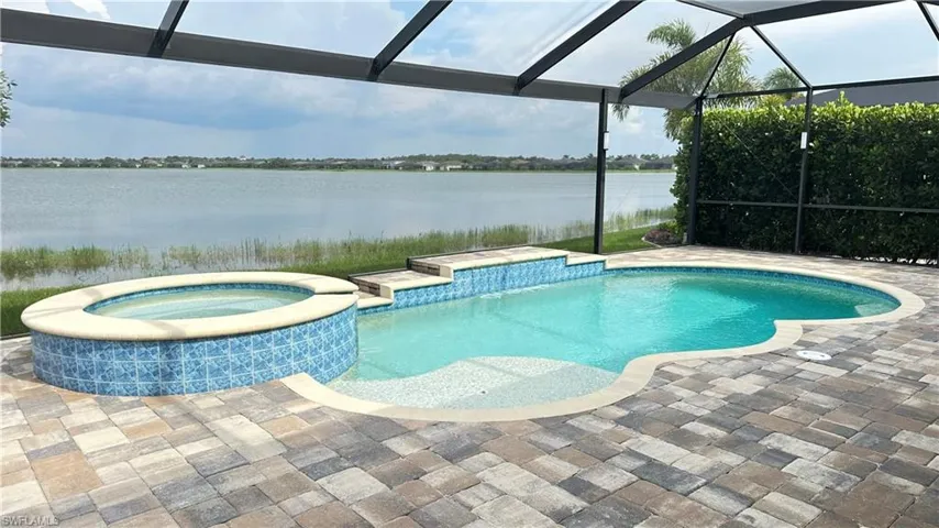 Custom Pool and Spa with unobscured picture frame screen!
