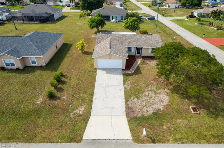 Aerial view of residential area