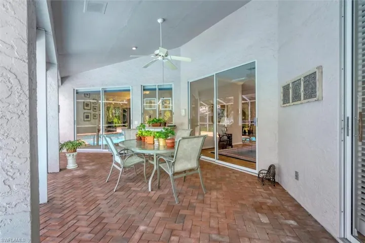 View of patio / terrace with ceiling fan