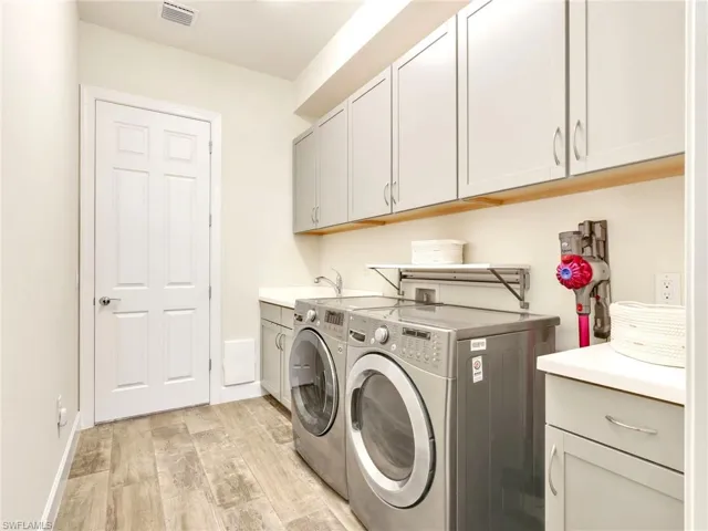 Laundry Room with Built-in Cabinets for Extra Storage
