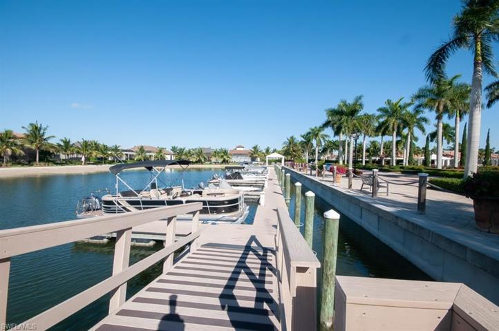 Boat docks near the Bocce Courts Miromar Lakes