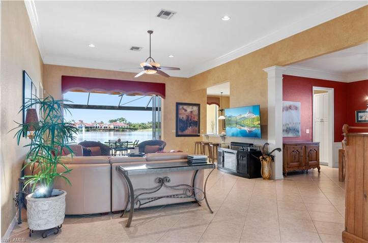 Enter with a view of the Golf Club Lake