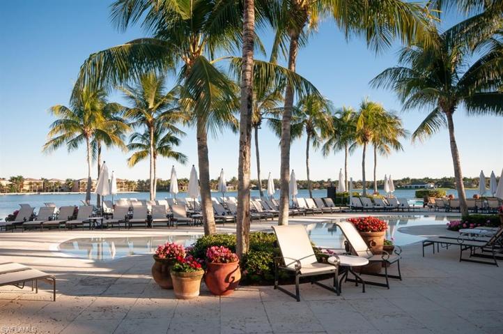 Pool area at Miromar Lakes Beach Club