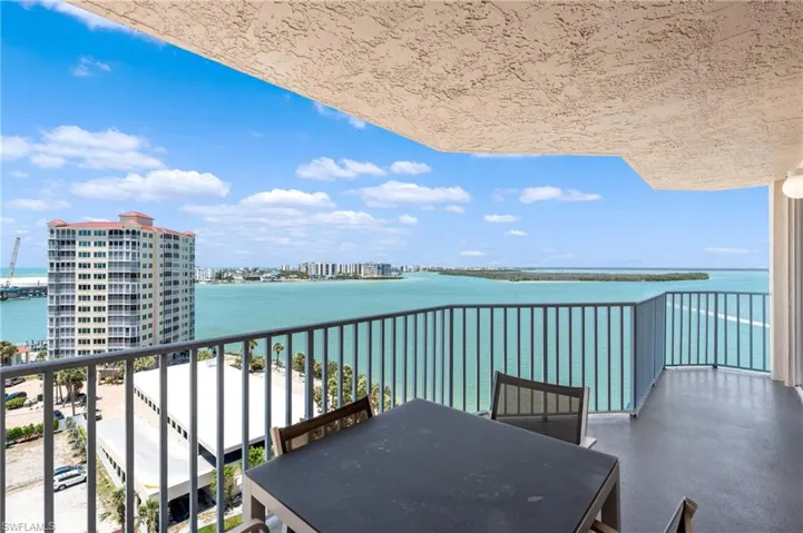 Balcony with a water view