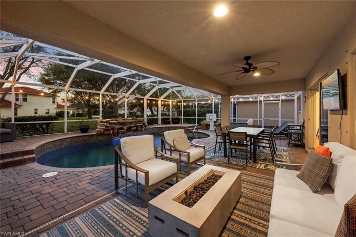 Covered lanai at sunset