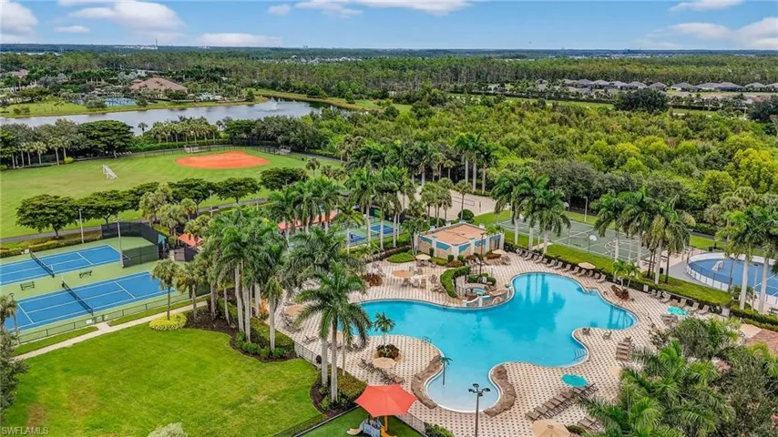 Aerial view of resort style pool