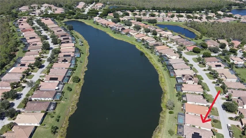 Aerial view of lake