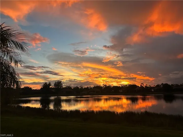 Sunset view of lake from the lanai