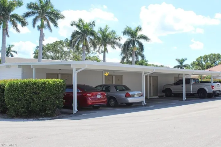 View of covered parking lot
