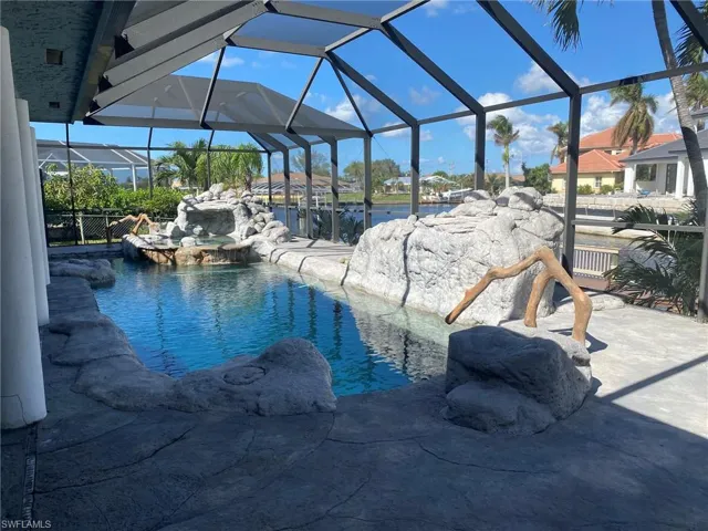Screened pool with 3 entry doors