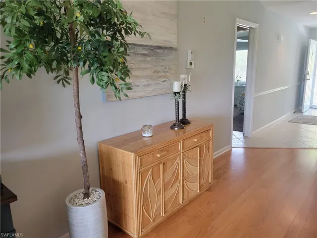 Wood floors in living room and dining room