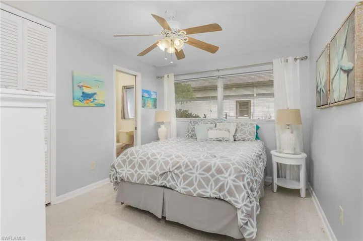 Terrazzo flooring with full bathroom.