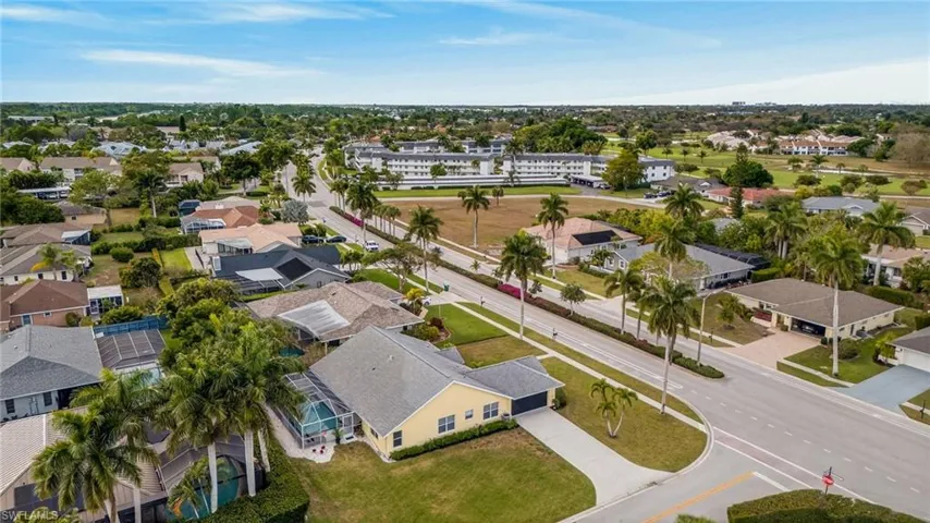 Aerial view of residential area