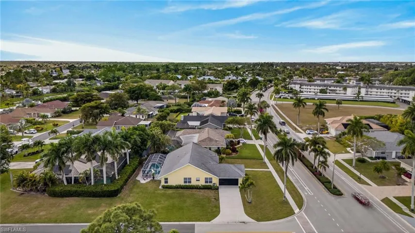 Aerial perspective of suburban area