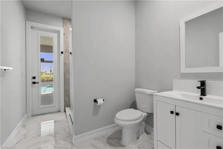 Pool bath with lanai access