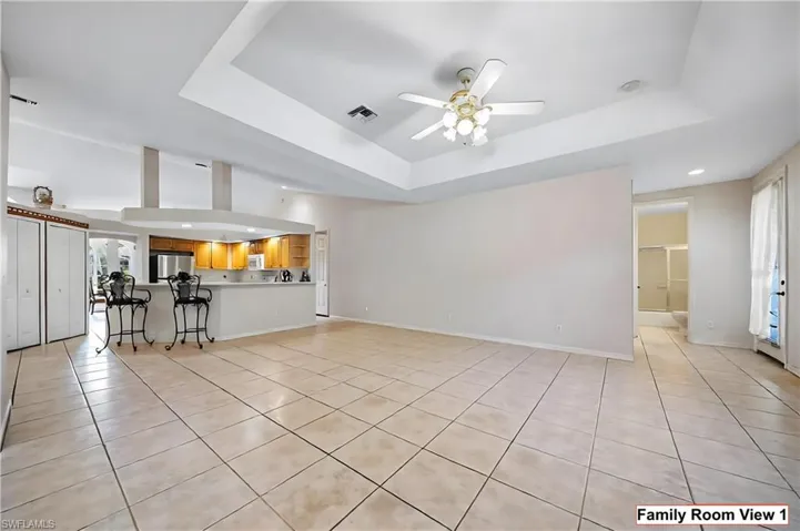 Family Room View 1 & Kitchen
