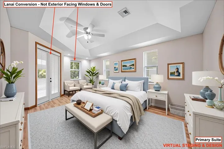 Primary Bedroom Staged