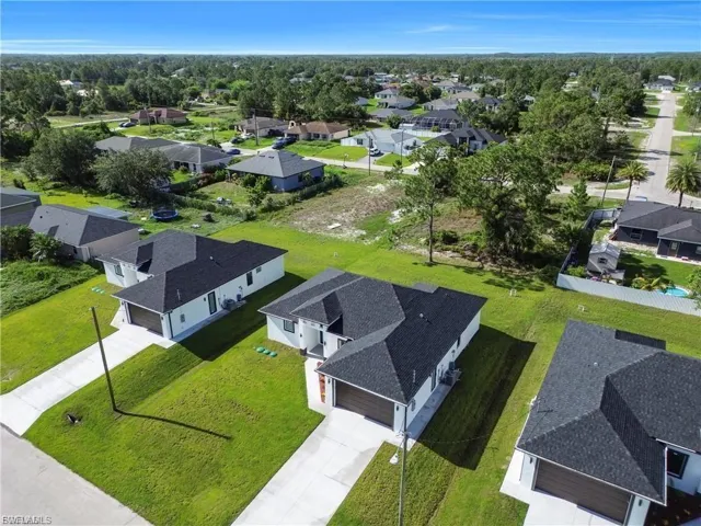 Aerial view of residential area