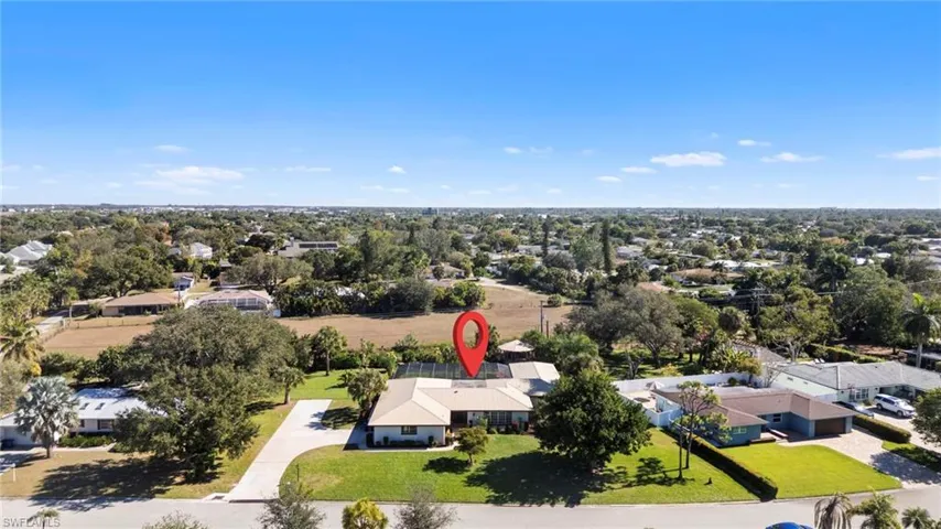 Aerial perspective of suburban area
