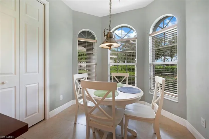 View of tiled dining area