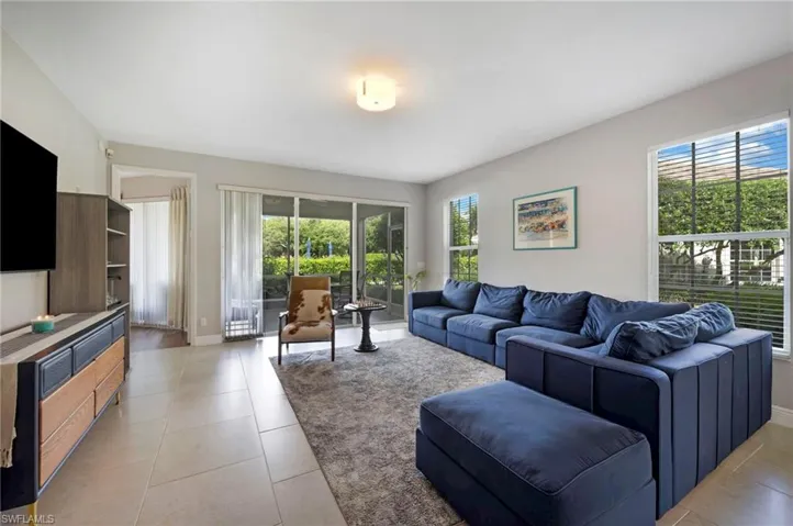 View of tiled living room