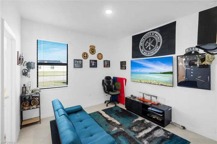 Living room with baseboards