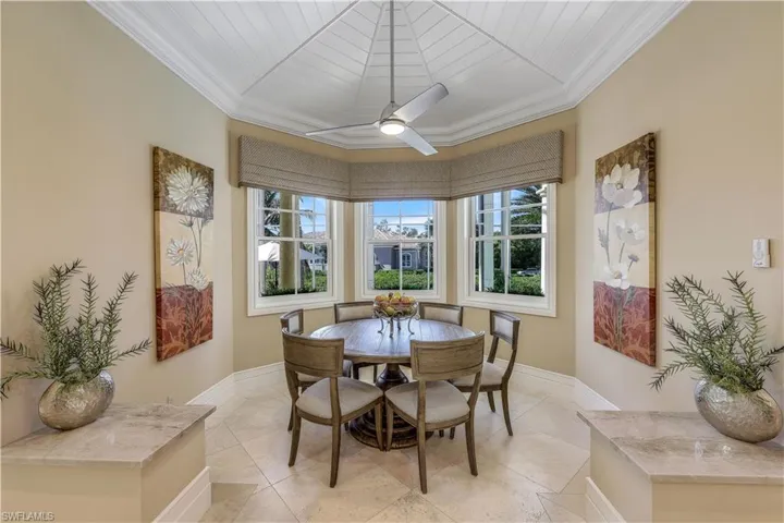 For more casual meals, enjoy this dining space adjacent to kitchen and family room.